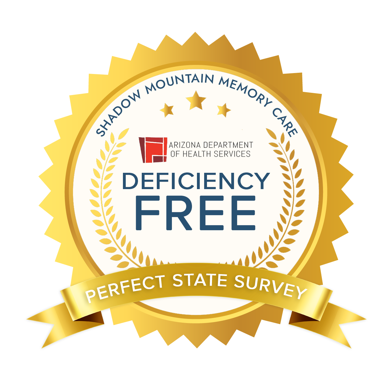 Arizona Department of Health Services Deficiency Free award badge