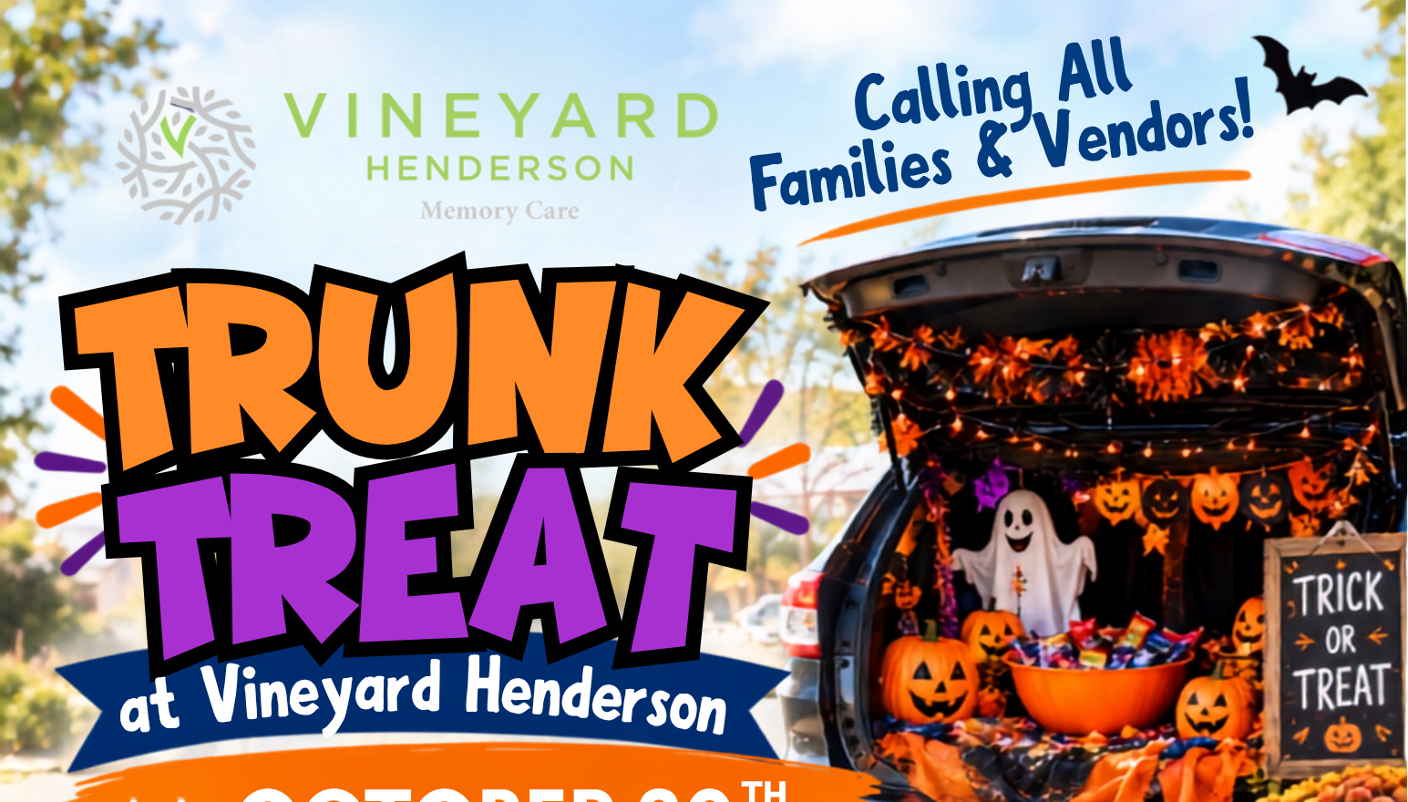 Vineyard Henderson Trunk or Treat Halloween event flyer