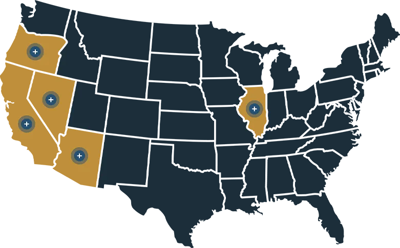 U.S. map highlighting selected states that have ONELife communities